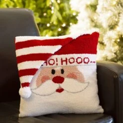 Glitzhome® 14" Hooked 3D Santa Pillow -Michaels Store D252964S 2