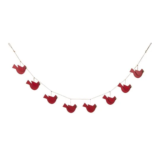Glitzhome® 6ft. Metal Christmas Cardinal Garland 1 Glitzhome® 6ft. Metal Christmas Cardinal Garland