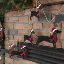 Glitzhome® 6ft. Metal Christmas Dog Garland -Michaels Store D253602S 4