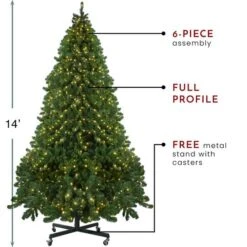 Northlight 14ft. Pre-Lit Full Olympia Pine Artificial Christmas Tree With Wheels & Warm Clear LED Lights -Michaels Store D253635S 16