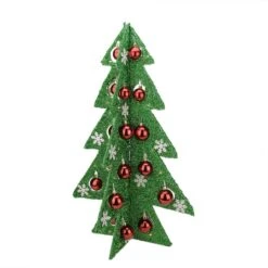 Northlight 2.25ft. Pre-Lit Green & Red Tinsel Christmas Tree With LED Lights -Michaels Store D253641S 11