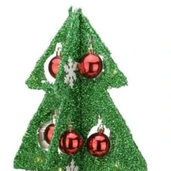 Northlight 2.25ft. Pre-Lit Green & Red Tinsel Christmas Tree With LED Lights -Michaels Store D253641S 12