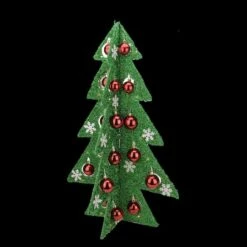 Northlight 2.25ft. Pre-Lit Green & Red Tinsel Christmas Tree With LED Lights -Michaels Store D253641S 13
