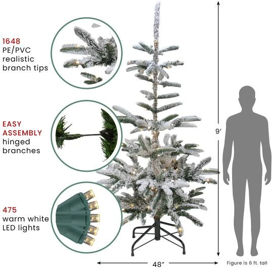 Northlight 9ft. Pre-Lit Noble Fir Artificial Christmas Tree, Warm White LED Lights 7 Northlight 9ft. Pre-Lit Noble Fir Artificial Christmas Tree, Warm White LED Lights - Image 7