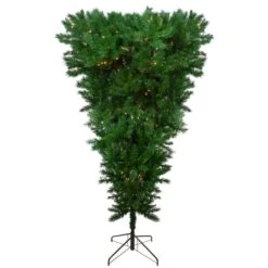 Northlight 9ft. Pre-lit Sugar Pine Upside Down Artificial Christmas Tree, Clear LED Lights