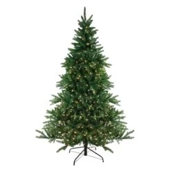 Northlight 9ft. Pre-Lit Medium Noble Fir Artificial Christmas Tree, Multicolor LED Lights With Instant Connect Technology