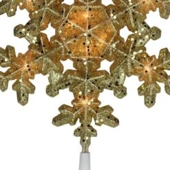 Northlight 9" Gold Lighted Snowflake Christmas Tree Topper -Michaels Store D253705S 3