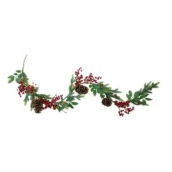 Northlight 5ft. Pre-Decorated Berries & Pinecones Pine Springs Garland