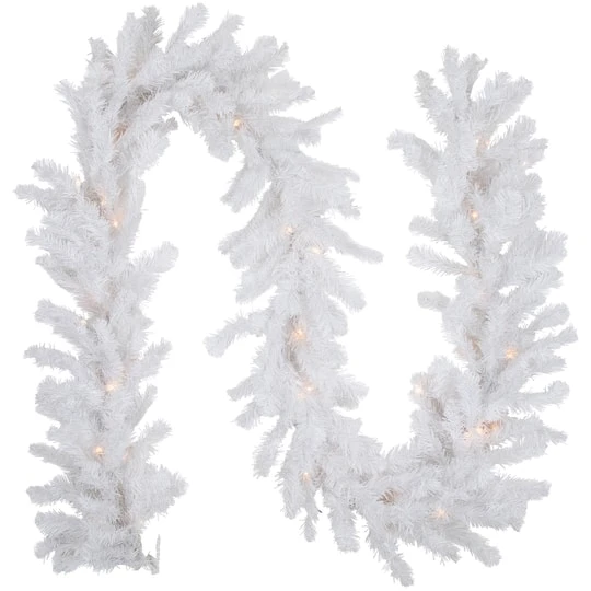 Northlight 9ft. Clear Lighted Snow White Garland 4 Northlight 9ft. Clear Lighted Snow White Garland - Image 4