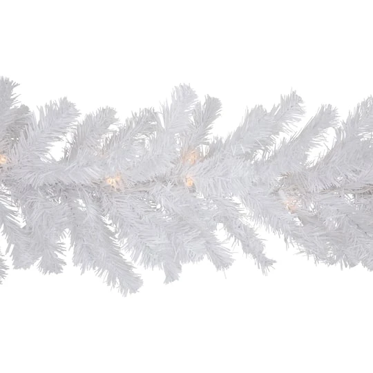 Northlight 9ft. Clear Lighted Snow White Garland 8 Northlight 9ft. Clear Lighted Snow White Garland - Image 8