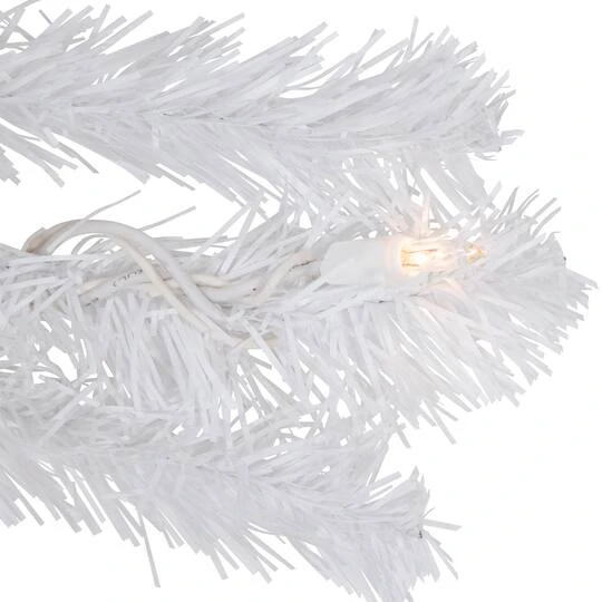 Northlight 9ft. Clear Lighted Snow White Garland 9 Northlight 9ft. Clear Lighted Snow White Garland - Image 9