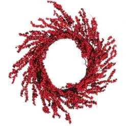 Northlight 22" Red & Brown Berry Christmas Wreath -Michaels Store D253731S 15