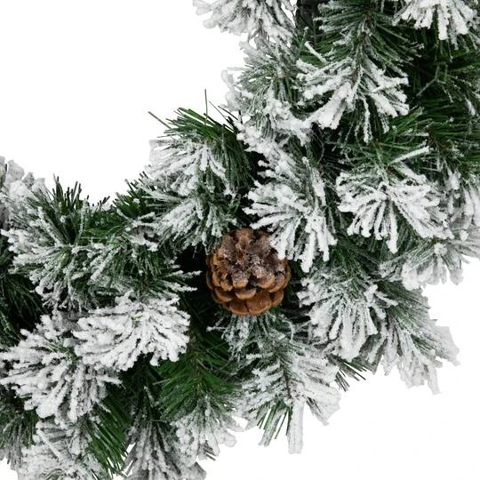 Northlight 24" Flocked Angel Pine & Pinecones Wreath 8 Northlight 24" Flocked Angel Pine & Pinecones Wreath - Image 8