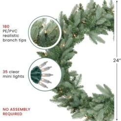 Northlight 24" Pre-Lit Washington Frasier Fir Artificial Christmas Wreath -Michaels Store D253737S 16