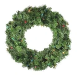 Northlight 24" Pre-Lit Canadian Pine Artificial Christmas Wreath