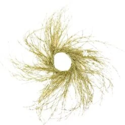 Northlight 36" Pre-Lit Gold Glittered Twig Wreath With Warm White Lights