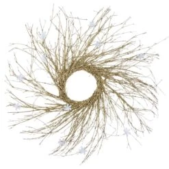 Northlight 36" Pre-Lit Gold Glittered Twig Wreath With Warm White Lights -Michaels Store D253743S 11