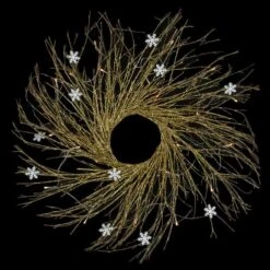 Northlight 36" Pre-Lit Gold Glittered Twig Wreath With Warm White Lights -Michaels Store D253743S 13
