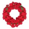 Northlight 24" Red Poinsettia Flower Wreath