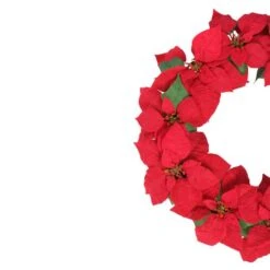 Northlight 24" Red Poinsettia Flower Wreath 11 Northlight 24" Red Poinsettia Flower Wreath -Michaels Store D253752S 13
