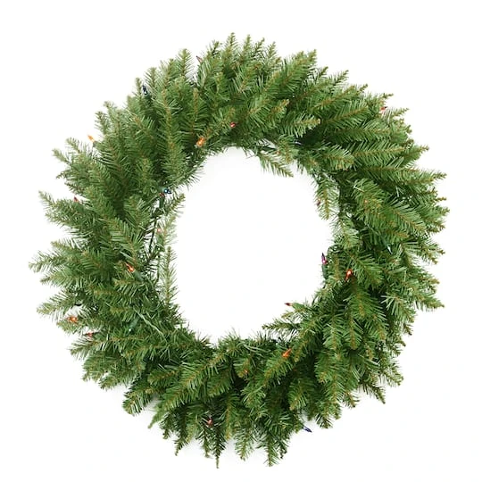 Northlight 24" Pre-Lit Northern Pine Artificial Christmas Wreath 2 Northlight 24" Pre-Lit Northern Pine Artificial Christmas Wreath - Image 2