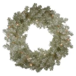 Northlight 24" Pre-Lit Champagne Artificial Tinsel Christmas Wreath -Michaels Store D253759S 11