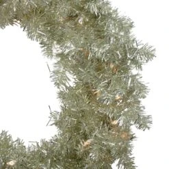 Northlight 24" Pre-Lit Champagne Artificial Tinsel Christmas Wreath -Michaels Store D253759S 2