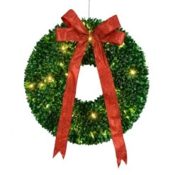 Northlight 28" Pre-Lit Glittered Leaves Artificial Christmas Wreath -Michaels Store D253760S 12