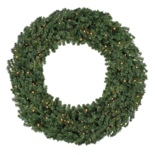 Northlight 7ft. Pre-Lit Commercial Canadian Pine Artificial Christmas Wreath 2 Northlight 7ft. Pre-Lit Commercial Canadian Pine Artificial Christmas Wreath - Image 2