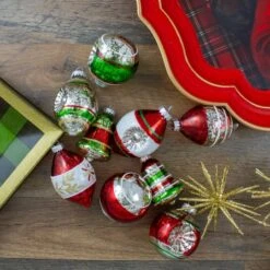 Northlight 9ct. 3.25" 2-Finish Silver, Red & Green Glass Ornaments 10 Northlight 9ct. 3.25" 2-Finish Silver, Red & Green Glass Ornaments -Michaels Store D253785S 12
