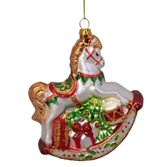 Northlight 5" Glass Traditional Rocking Horse With Gifts Ornament 7 Northlight 5" Glass Traditional Rocking Horse With Gifts Ornament - Image 7