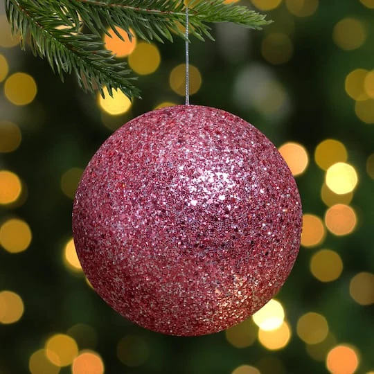 Northlight 6" Glittery Pink Sequin Ball Ornament 6 Northlight 6" Glittery Pink Sequin Ball Ornament - Image 6