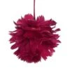 Northlight 5.5" Pink & Gold Glitter Tipped Feather Ball Ornament