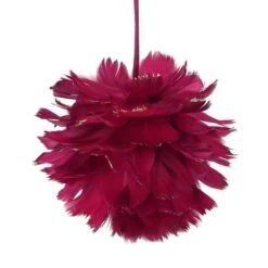 Northlight 5.5" Pink & Gold Glitter Tipped Feather Ball Ornament 11 Northlight 5.5" Pink & Gold Glitter Tipped Feather Ball Ornament -Michaels Store D253799S 13