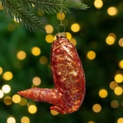 Northlight 4.5" Glitter Glass Buffalo Chicken Wing Ornament -Michaels Store D253802S 2