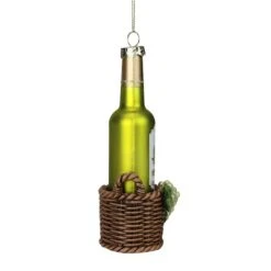 Northlight 6.25" Green & Brown Glass Wine Bottle Ornament -Michaels Store D253804S 2