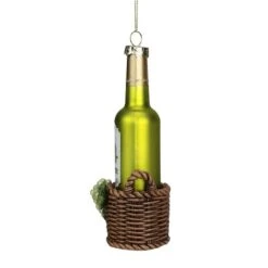 Northlight 6.25" Green & Brown Glass Wine Bottle Ornament -Michaels Store D253804S 3