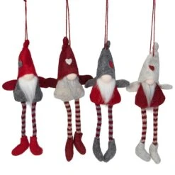 Northlight 4ct. 8" Red & Gray Plush Gnome Ornaments -Michaels Store D253806S 11