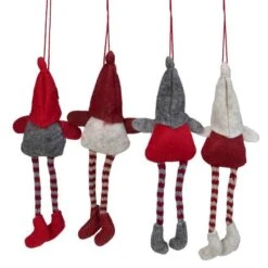 Northlight 4ct. 8" Red & Gray Plush Gnome Ornaments -Michaels Store D253806S 13