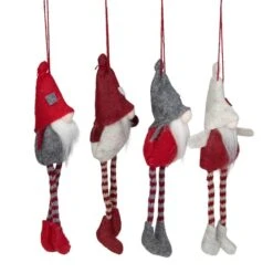 Northlight 4ct. 8" Red & Gray Plush Gnome Ornaments -Michaels Store D253806S 14