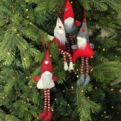Northlight 4ct. 8" Red & Gray Plush Gnome Ornaments -Michaels Store D253806S 15