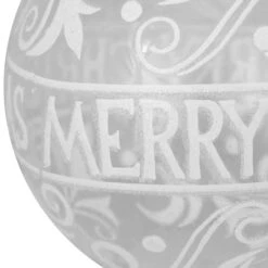 Northlight 6" Clear & White "Merry Christmas" Glass Ball Ornament -Michaels Store D253808S 14