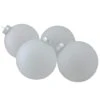 Northlight 4ct. 4" White & Silver Frosted Matte Glass Ball Ornaments
