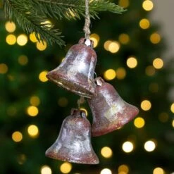 Northlight 5" Silver & Brown Rustic String Of Bells Glass Ornament -Michaels Store D253815S 12