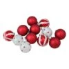 Northlight 12ct. 1.75" 2-Finish Red & White Glass Ball Ornaments