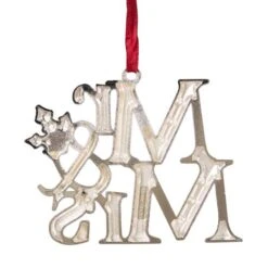 Northlight 3.75" Silver "Mr & Mrs" With Holly Leaves Ornament -Michaels Store D253819S 4