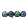 Northlight 4ct. 3.25" Purple & Green Striped Glass Ball Ornaments