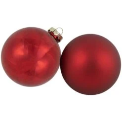 Northlight 96ct. 3.25" Matte & Shiny Red & Gold Glass Ball Ornaments -Michaels Store D253826S 3