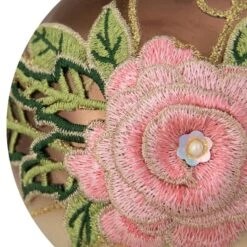 Northlight 5" 2-Finish Brown & Pink Floral Applique Glass Ball Ornament 13 Northlight 5" 2-Finish Brown & Pink Floral Applique Glass Ball Ornament -Michaels Store D253827S 14