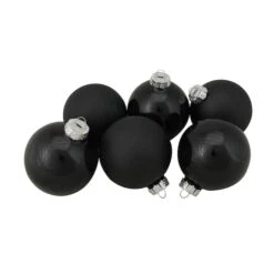 Northlight 6ct. 3.25" 2-Finish Black Glass Ball Ornaments 9 Northlight 6ct. 3.25" 2-Finish Black Glass Ball Ornaments -Michaels Store D253828S 11